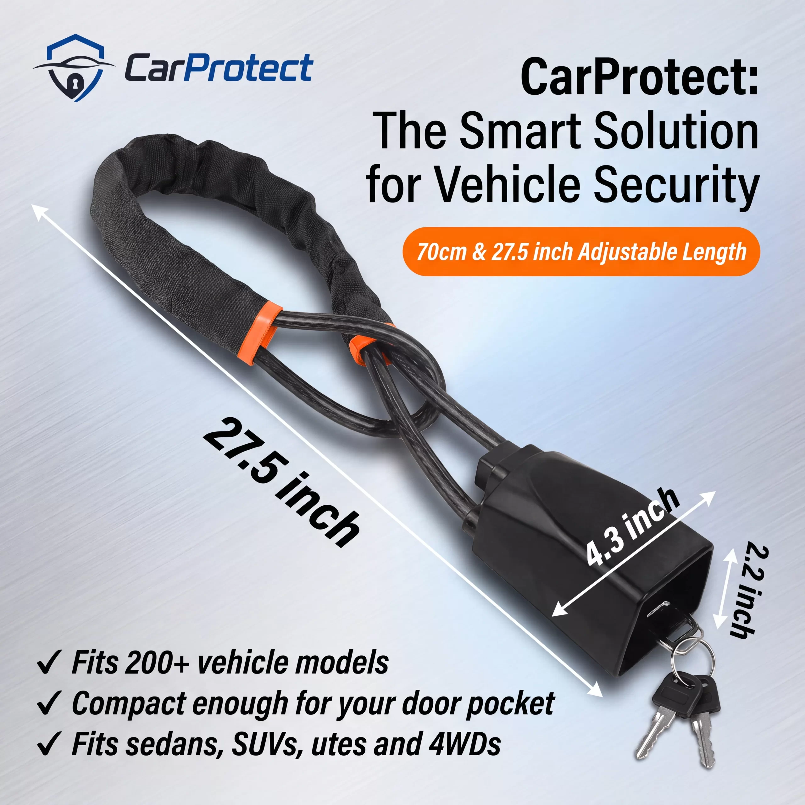 CarProtect Steering Wheel Lock Features