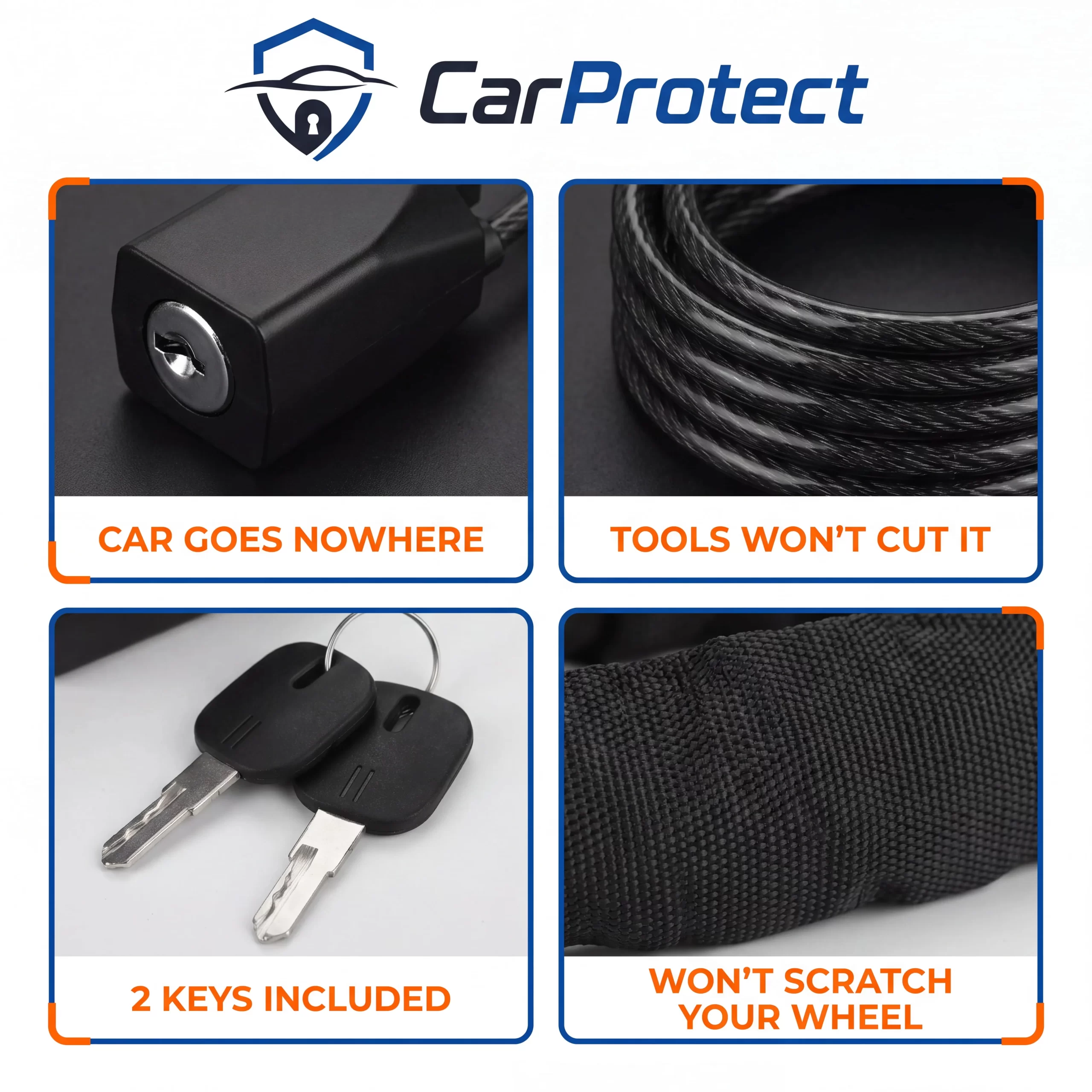 CarProtect Steering Wheel Lock Included