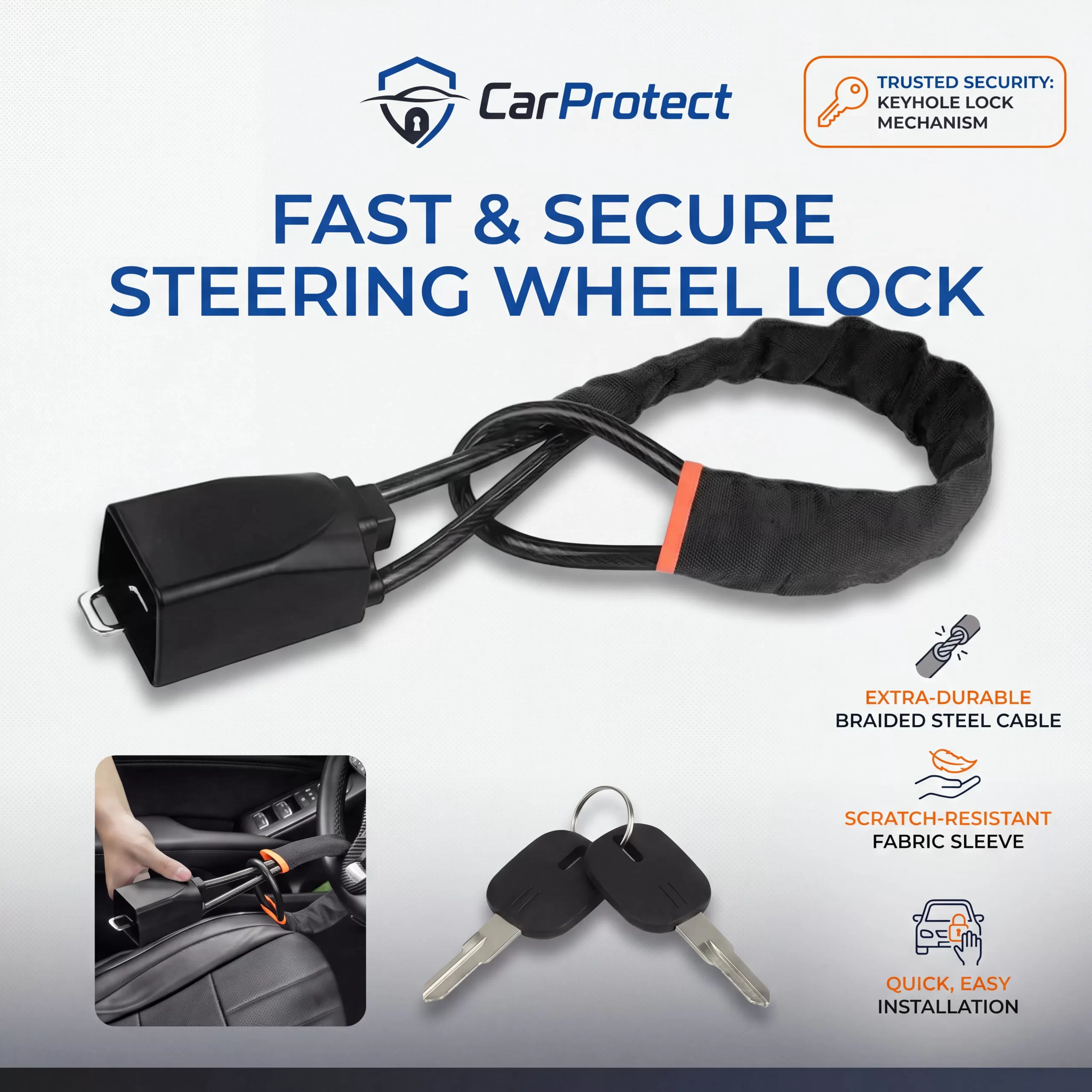 CarProtect Steering Wheel Lock Label