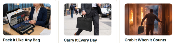 Mr Guardwell Fireproof Laptop & Document Bag use